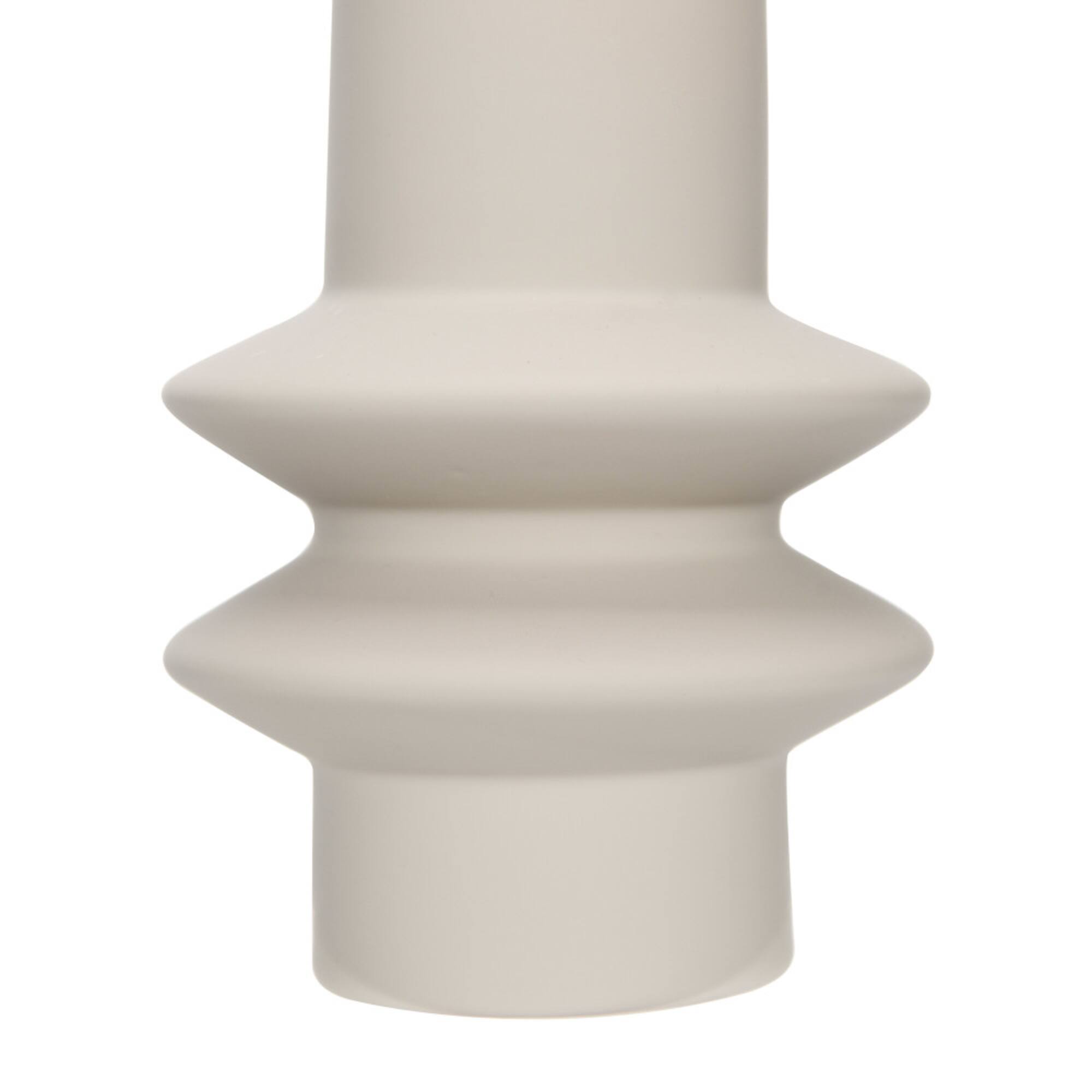 Hello Honey® 9" Taupe Modern Sculptural Stoneware Vase with Latex Glaze